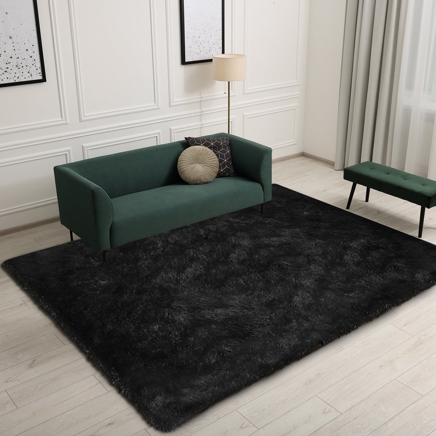 1pc Modern Plush Area Mat, Soft Polyester Fiber, Machine Washable, Non-Slip, Festive Decorative Mat for Living Room, Bedroom, Dorm, Entertainment - Ideal Gift and Home Decor, Bedroom Mat|Elegant Home Accent|Soft Polyester Mat