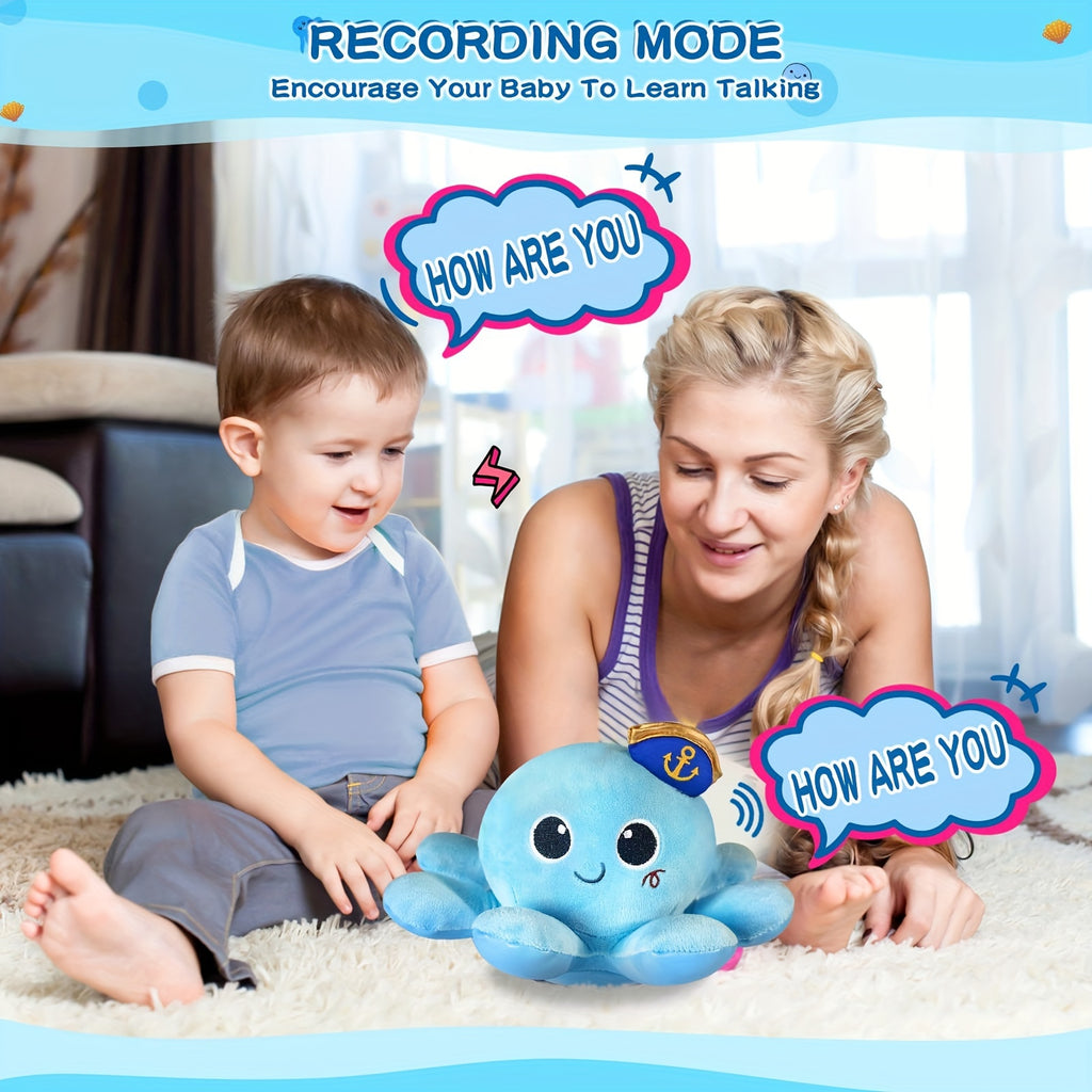 Baby Infant Crawling Walking Toys, Tummy Time Plush Octopus Toy Gifts 3 4 5 6 7 8 11 12 Babies Walker Boy Girl 3-6 6-12 Learning 9-12 12-18 Toddler 36 Months Old Music Development Birthday Gift