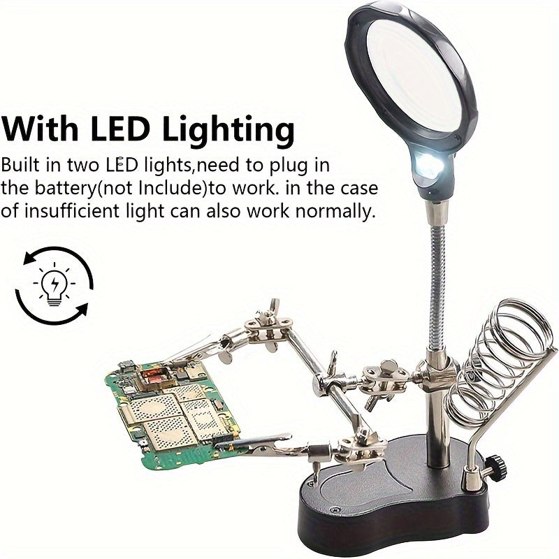 Professional Electronic Inspection & Repair Station with Built-in Lighted Magnifying Glass