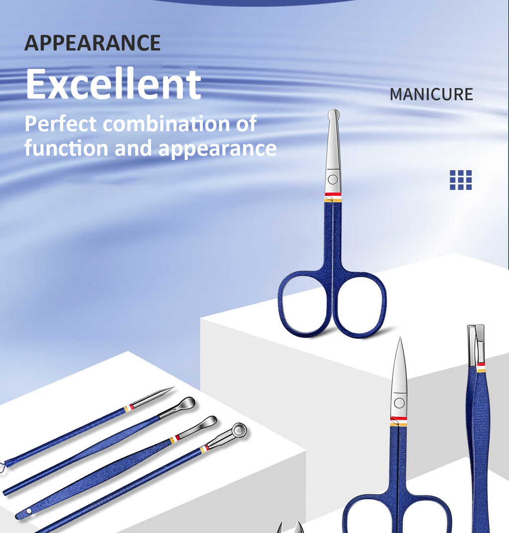 9/11/13/15/19pcs Fashion Nail Clipper Set Premium Manicure Tools for Men and Women, High-End Pedicure Kit