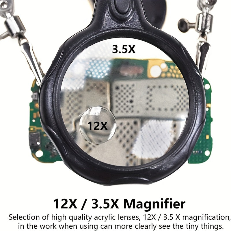Professional Electronic Inspection & Repair Station with Built-in Lighted Magnifying Glass