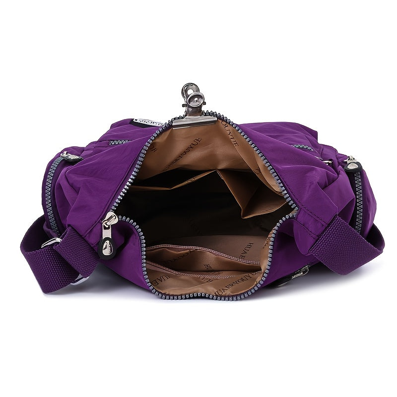 Unisex Square Bag Messenger Bag Multi-Pocket Lightweight Travel Shoulder Crossbody Bag for Men and Women