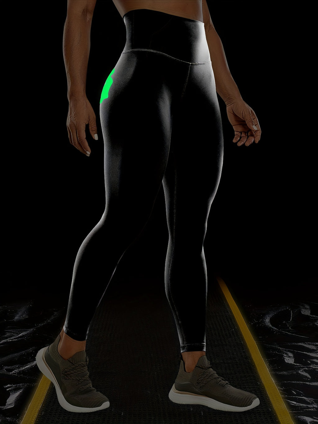 Vibrant Skeleton Hands Printed High Waist Sports Yoga Leggings