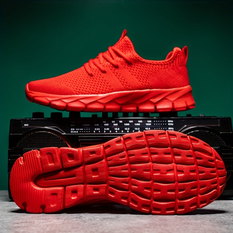 Womens Super-Breathable Flying Woven Sneakers - Stylish Casual Running Shoes with Lightweight Cushioning - Durable One-Color Charm for Sports & Everyday Wear