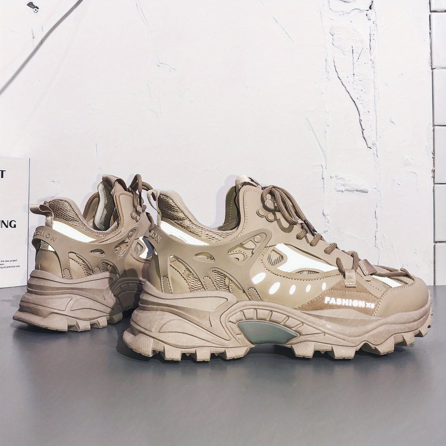 [1 Pair Men'S Cloud Pattern Sneakers] Round Toe Lace-Up  Athletic Sneakers, Sports , Breathable Fabric