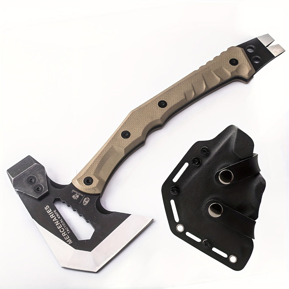 HX OUTDOORS Mercenarys Full Tang Camping Survival Axe, Tactical Multifunctional Tomahawk Hammer, Garden Hatchet Hand Tool