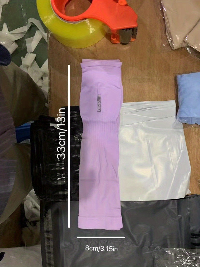 1pair Unisex Ice Silk Arm Sleeves For Summer, Outdoor Sports Sunscreen UV Protection Thin Long Gloves