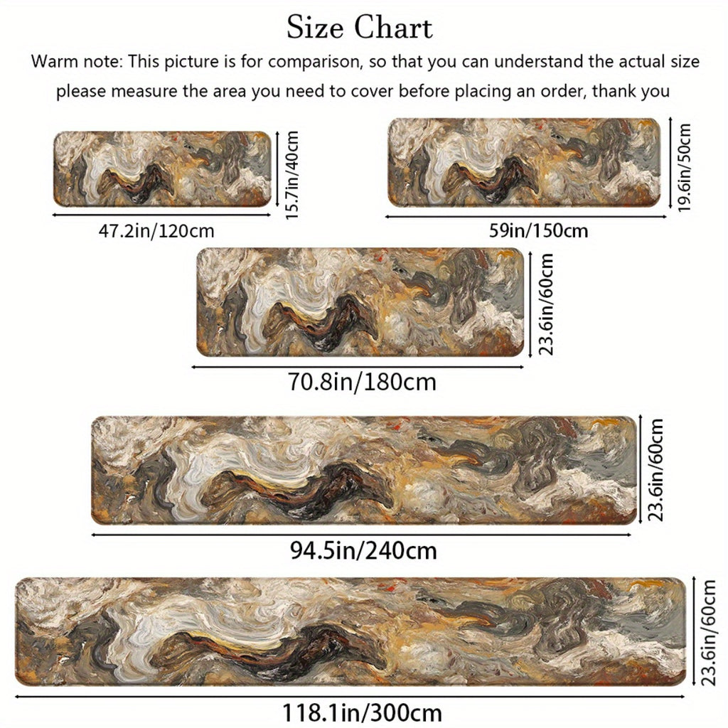 This Is a 1pc Abstract Oil Painting Pattern in Beige And Gray-Brown, Suitable for Various Settings. It Can Be Used for Home Decoration, Everyday Or Festive Atmosphere, Non-Slip Bathroom Mats, Indoor Entrance Rugs, Bedside Mat