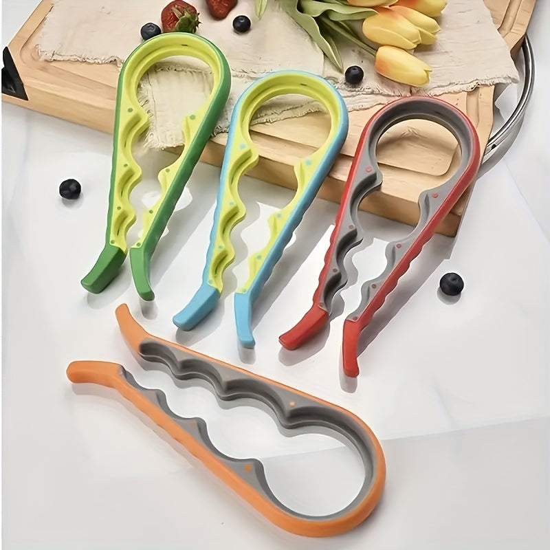 1pc 4-in-1 Multi-Purpose Can Opener with Non-Slip Grip - Perfect for Beer Bottles and Home Kitchen Use