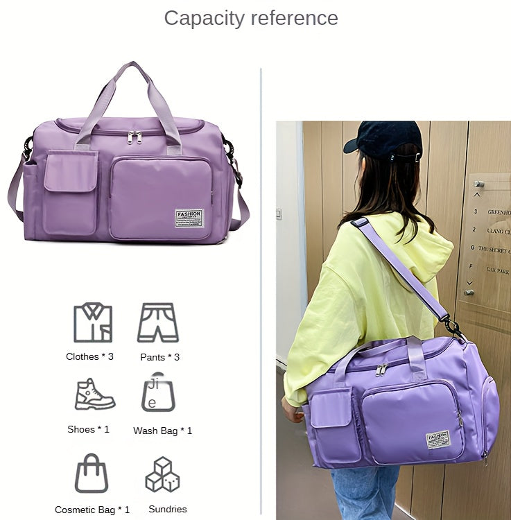 wukds Large Capacity Travel Gym Bag with Shoe Compartment & Dry-Wet Separation -