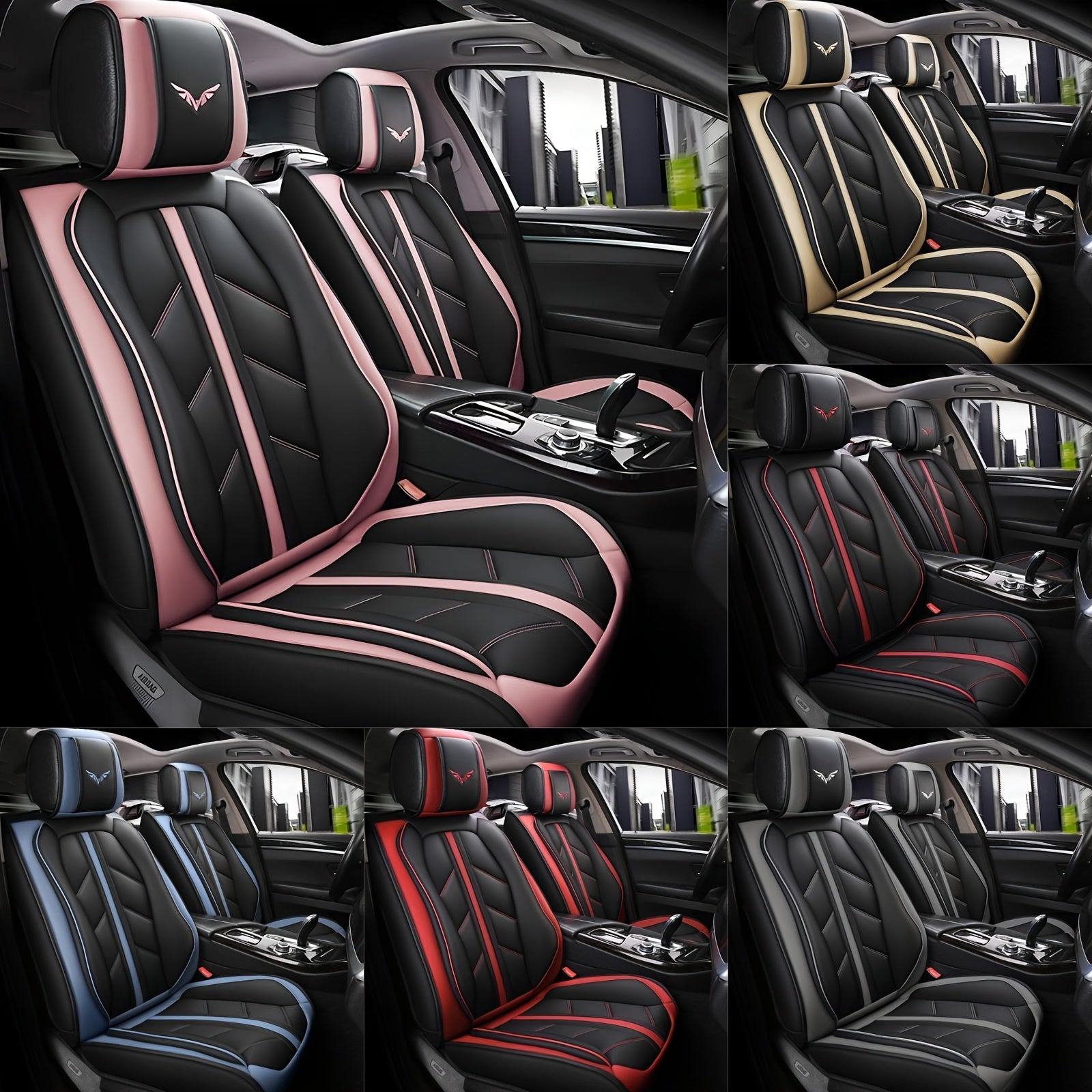 5 Seats Car Seat Covers Nappa Automotive Seat Cushion Protector Front Rear Full Set Waterproof Universal Fit for Most Sedan SUV Truck