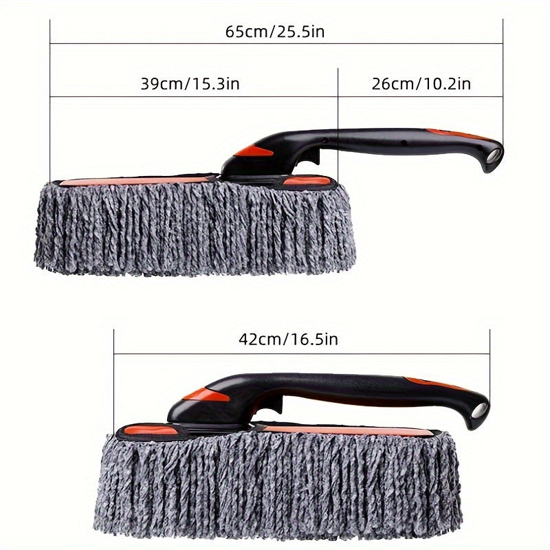 Extendable Handle Car Duster - Soft Non-Scratch Cleaning Brush for Car & Home Dusting - Removable Dust Remover Tool