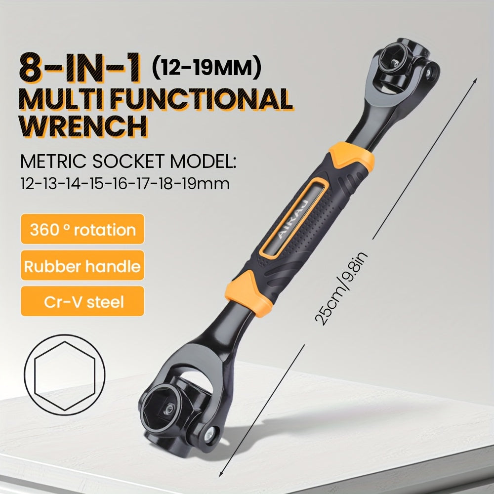 AIRAJ Multi-functional Socket Wrench Head 360 Degree Rotation Automatic Locking Hardness High Torquee Repa