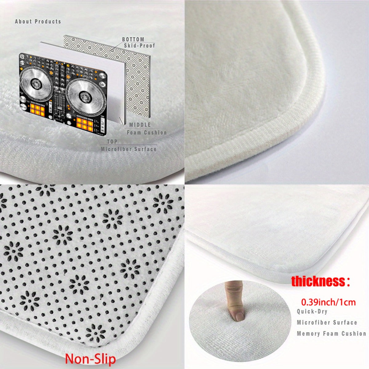 1pc DJ Equipment DoorMats 700gsm, Non-Slip Bathroom Floor Mat, Microfiber Absorbent Machine Washable Polyester Mat for Bedroom, Living Room Entrance, Camping Picnic Rugs, Outdoor mat, Outdoor Mat., Entrance Mat, Bedroom Rug,