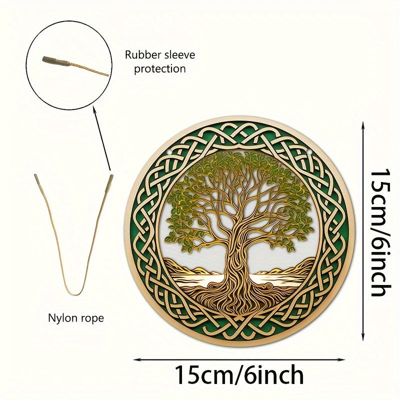 1pc Tree Of Life Window Decor, Artistic Home Ornament, Whimsical Garden Decor, Sun Catcher, Shade Umbrella, Perfect Gift For Mom, Family, Lover, Friends, Acrylic Wreath Plaque, Summer Courtyard & Door Welcome Sign, 6''x6''/15