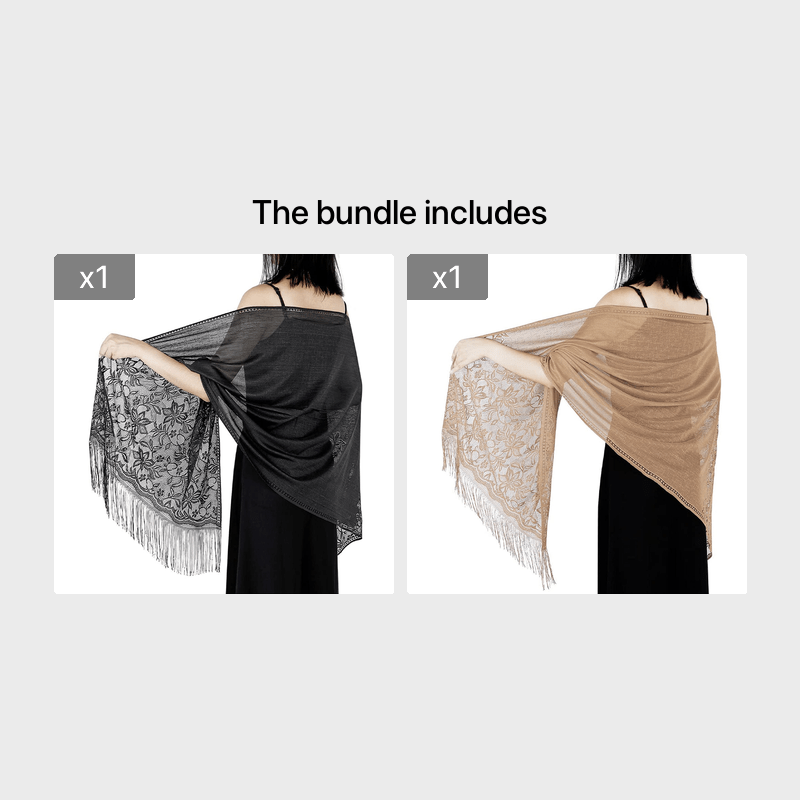 Solid Shawls Wraps For Evening Dresses Lightweight Scarfs For Women With Fringe Floral Lace Scarf For Wedding Party