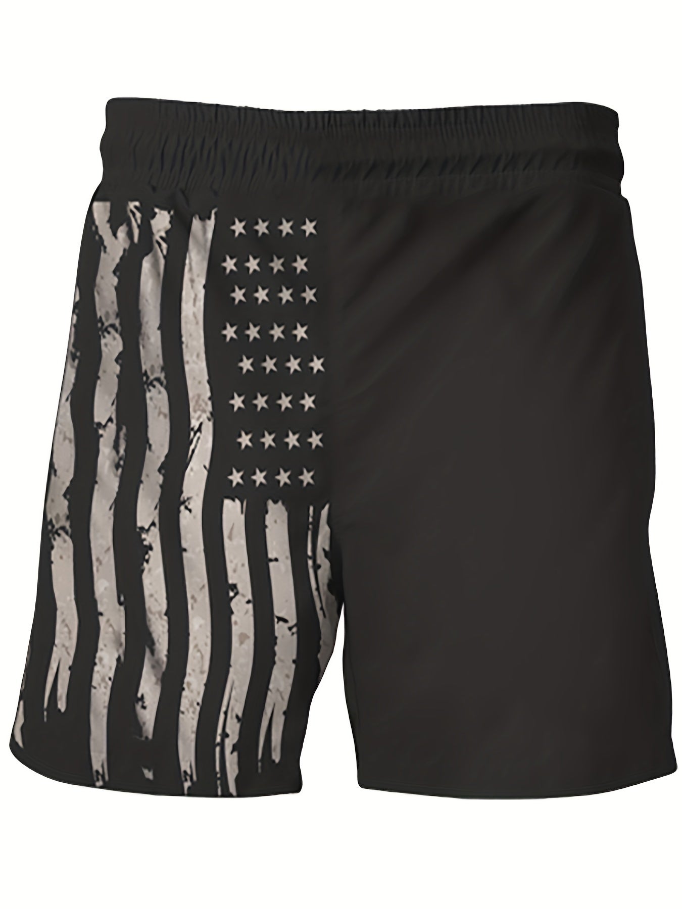 AMERICAN FLAG Graphic Plus Size Men's Beach Shorts Pants, Elastic Drawstring -  Holiday Sports Short Pants -  For Men -  Suitable for Summer, Beach, Vacation - Perfect Gift for Patriotic Men