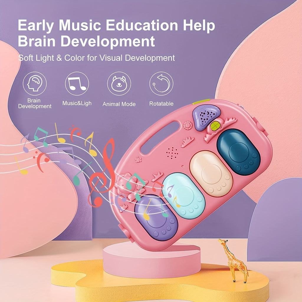 Baby Play Mat Baby Gym, Funny Play Piano Tummy Time Baby Activity Mat With 5 Infant Sensory Baby Toys & 2 Guitar Rattles, Boy & Girl Gifts For Newborn Baby 0 To 3 6 9 12 Months