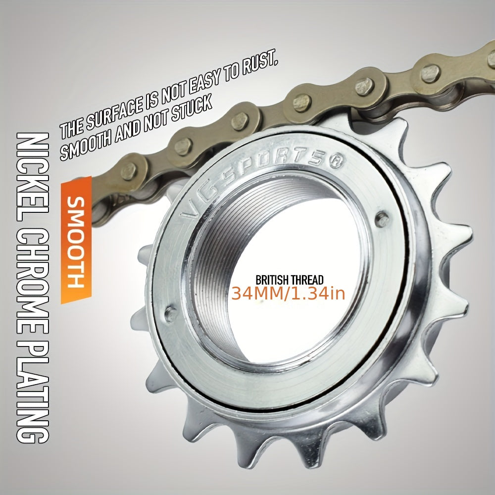 1pc VG Sports 16T/18T/20T/22T/24T 34MM Bicycle Flywheel Single Speed Bicycle Flywheel Sprocket 1 Speed Gear For BMX Flywheel Sprocket Gear Bike Accessories
