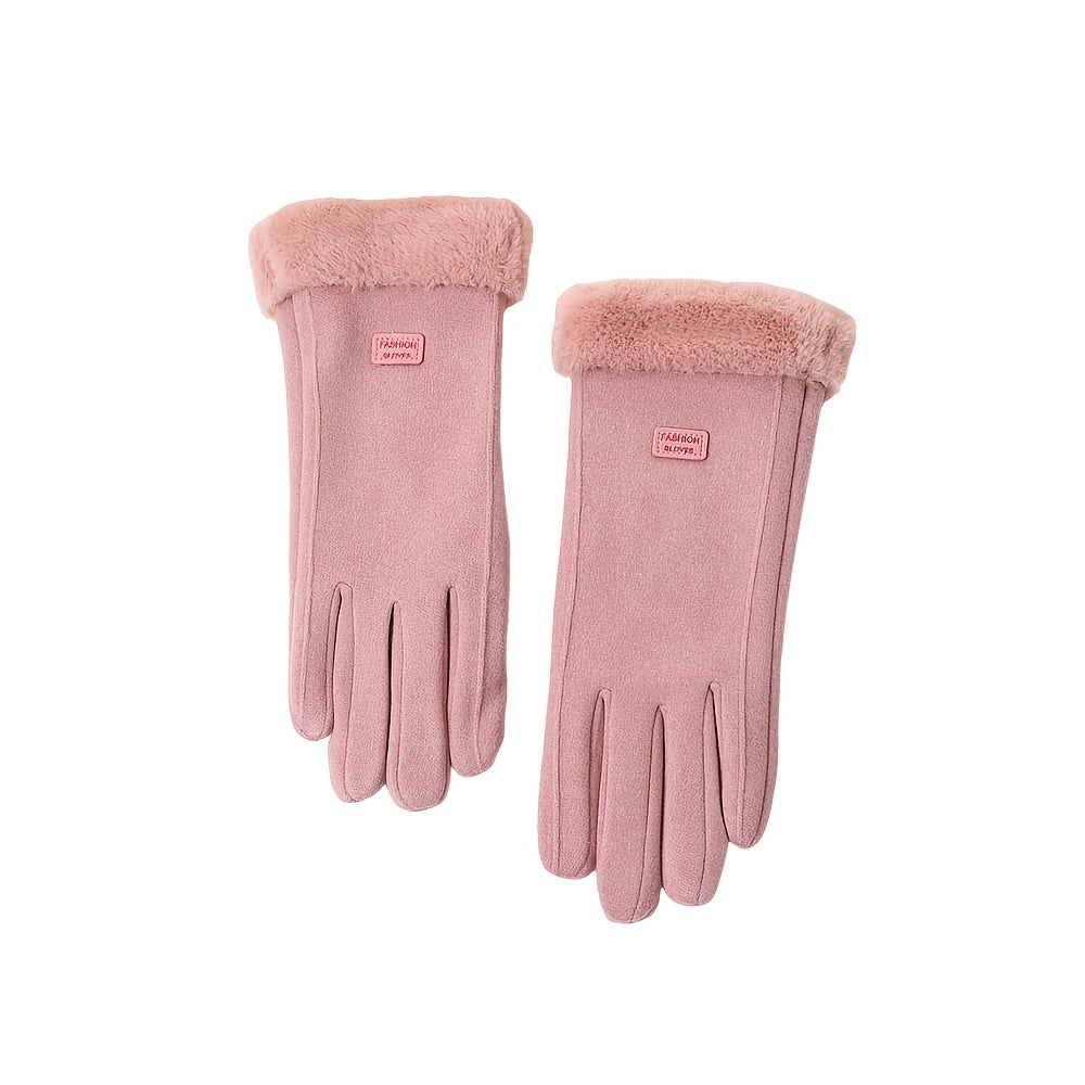 Pair of Thickened Warm Winter Gloves, Unisex Touchscreen Gloves for Outdoor Skiing and Cycling
