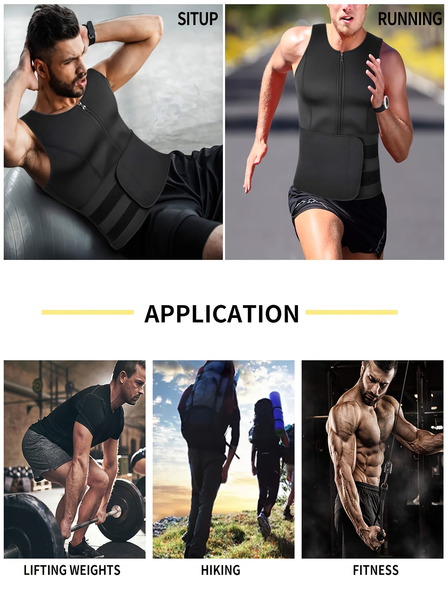 TKPARK Men's Adjustable Compression Tank Top & Waist Trainer - High-Elasticity Workout Shirt