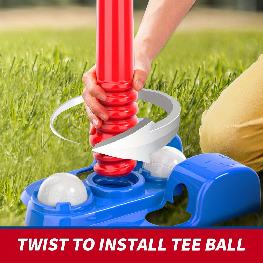 T Ball Set Toys For Kids 3-5 5-8, Kids Baseball Tee For Boys Includes 6 Balls, Auto Ball Launcher, Outdoor Outside Sports T Ball Set Toys Gifts For 3 4 5 6 Year Old Boys Kids Halloween Christmas gift