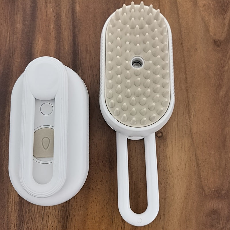 1pc 3-in-1 Self-Cleaning Cat Steam Brush Steamer for Massage, Removing Tangled and Loose Hair, Pet Grooming Essential