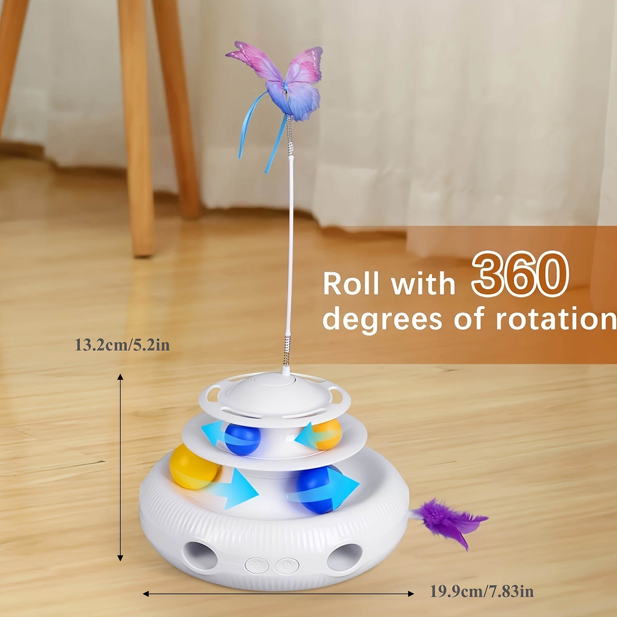 Pet Cat Butterfly Cat-teasing Stick, 3 In 1 Function Cat-teasing Toys, Automatic Cat-teasing Toys