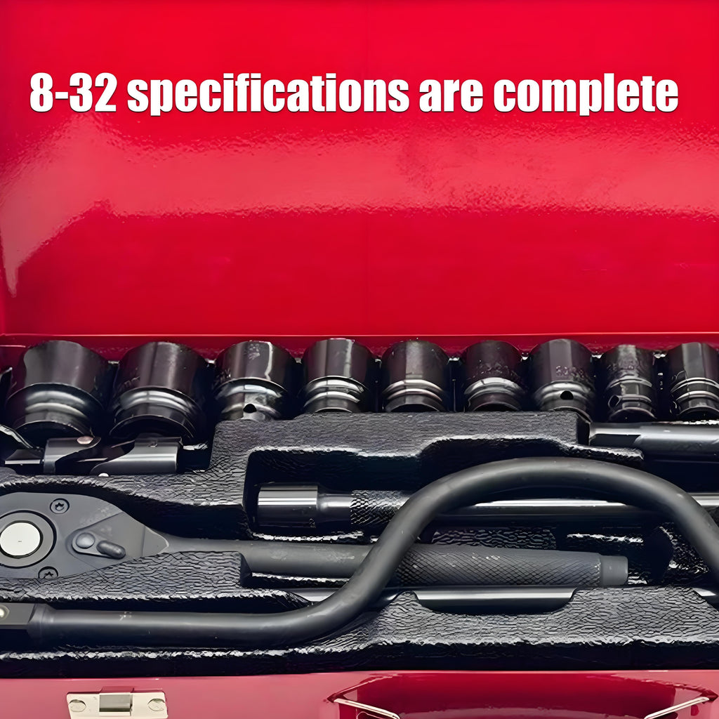 12/24pcs Socket Set, Wrench Set, Ratchet Wrenches Set with CR-V Sockets Metric & Extension Bar for Automotive Repair & Home Use, Ratchet Set with Hard Storage Case