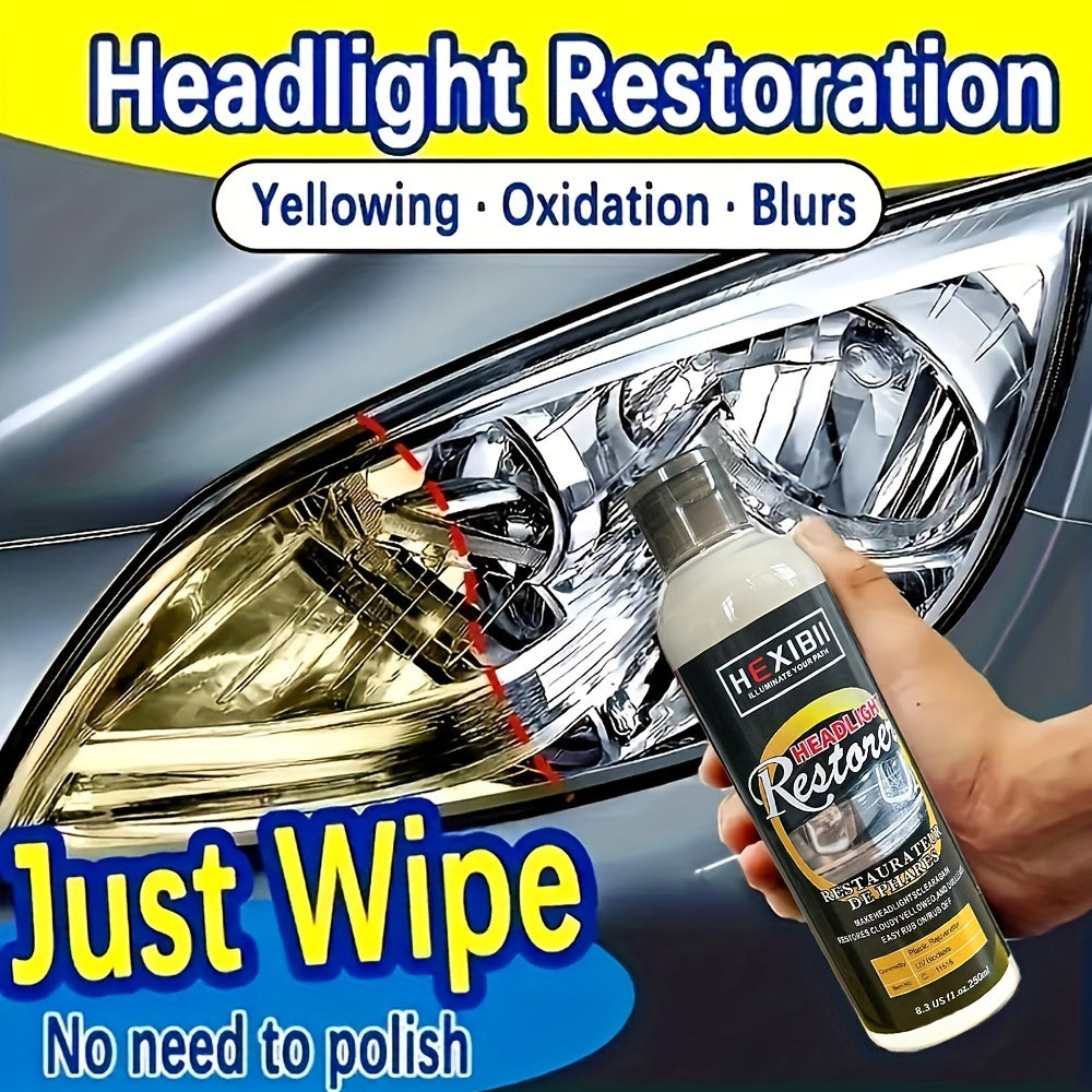 8.5oz Car Headlight Restoration Fluid Automotive Headlight Oxidation Yellowing Scratches Blurring Enhancement Crystal Plating Coating Refurbishment Agent