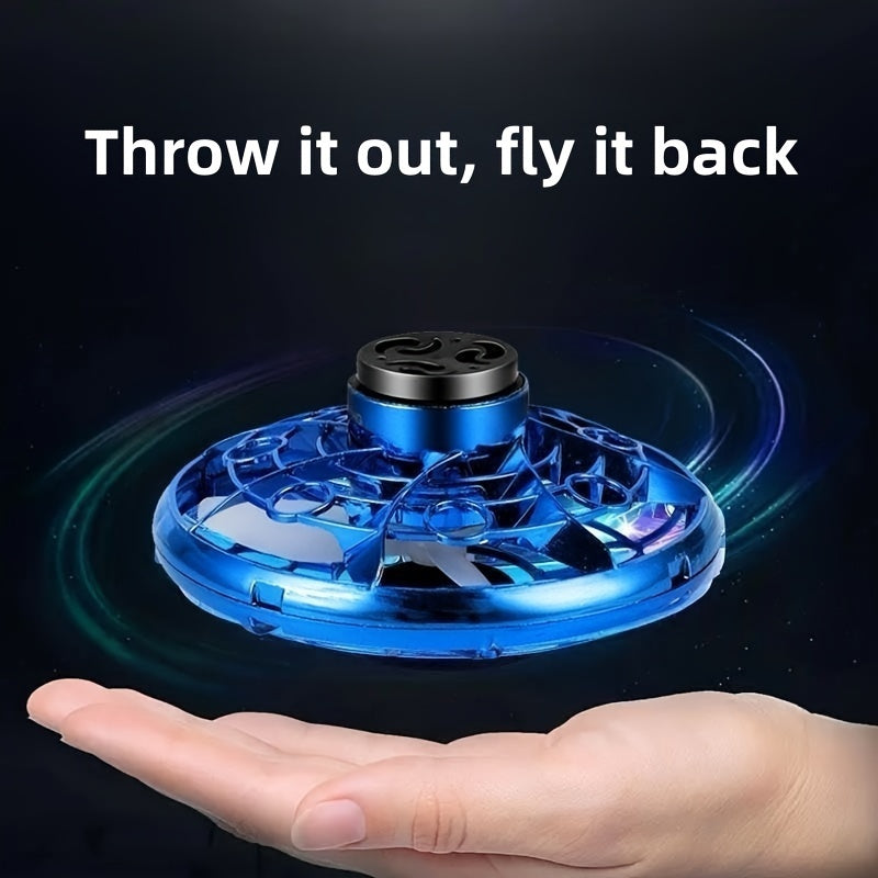5th Generation Manual Mini Drone, UFO Magic Flying Ball With Lights, Floating Boomerang Fidget Spinner, Toys, Sensing Aircraft, 3-second Start, USB Charging, Gorgeous Lights Halloween Christmas Gifts