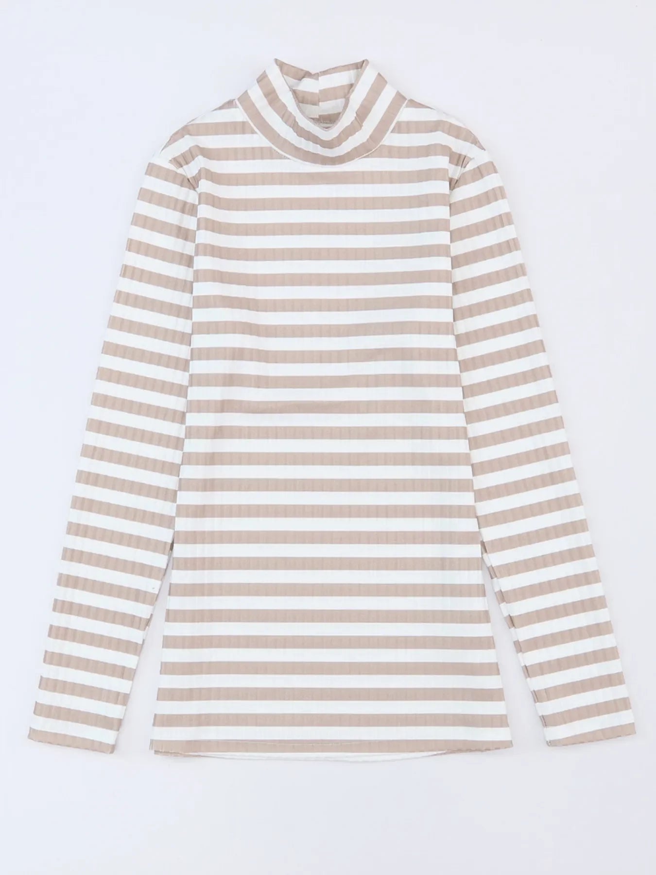 Striped Textured Knit Long Sleeve Tee