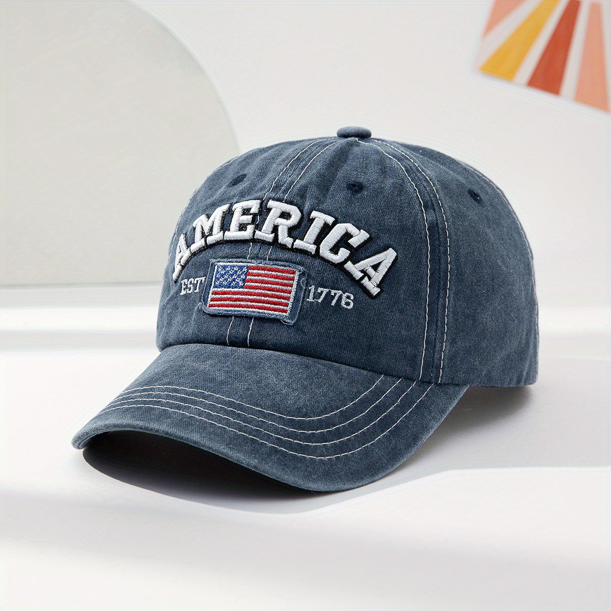 Europe And The United States Style Embroidered National Flag Lettered Baseball Cap Fashionable Casual Sun Hat