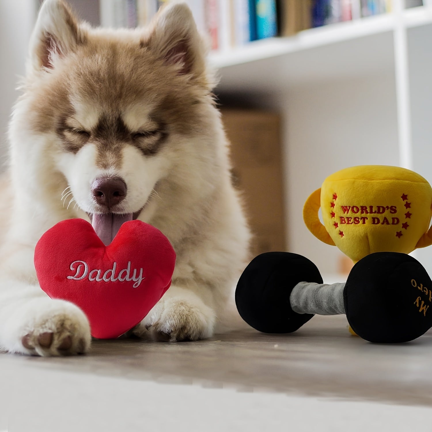 Nocciola Interactive Squeaky Dog Toys for Father' s Day, 5 Pack Snuffle Treat Puzzle Toys, Mentally Stimulating for Small Dog Toys, Cute Plush Dog Toys for Medium, Large Dogs, Keep Dogs Busy