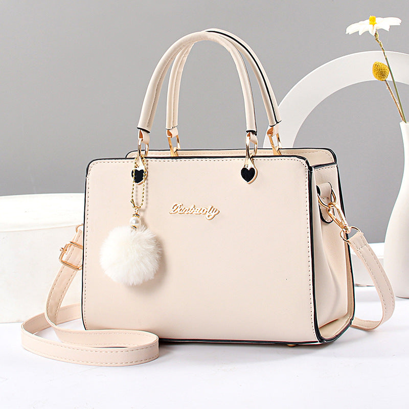 Elegant Lightweight Faux Leather Handbag - Women's Solid Color Shoulder Bag