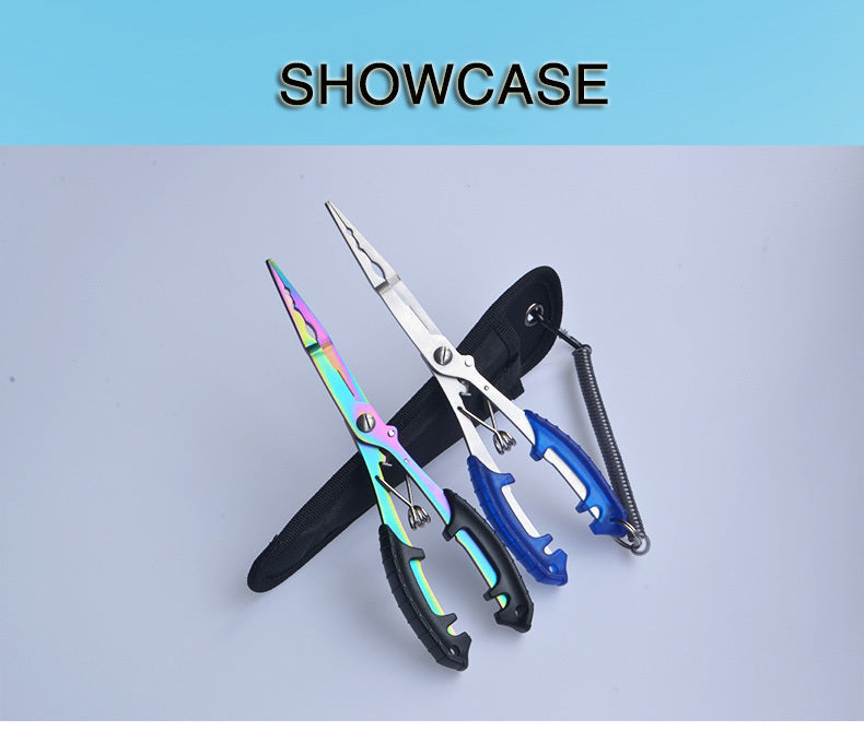 Saltwater Resistant Fishing Pliers with Split Ring Hook Removers, Lanyard & Sheath - Essential Fishing Gear Accessories for Easy Tackle Management