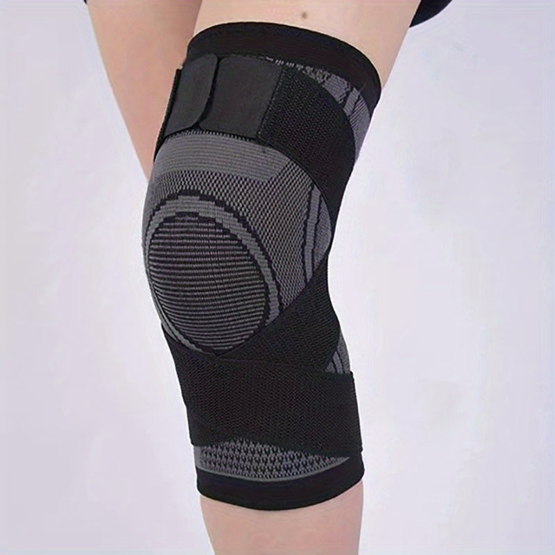 1pc Men's Sports Compression Knee Protector - Knee Support & Protection for Fitness, Running, Gym, and Outdoor Activities - Breathable, Short, Nylon Strap Design