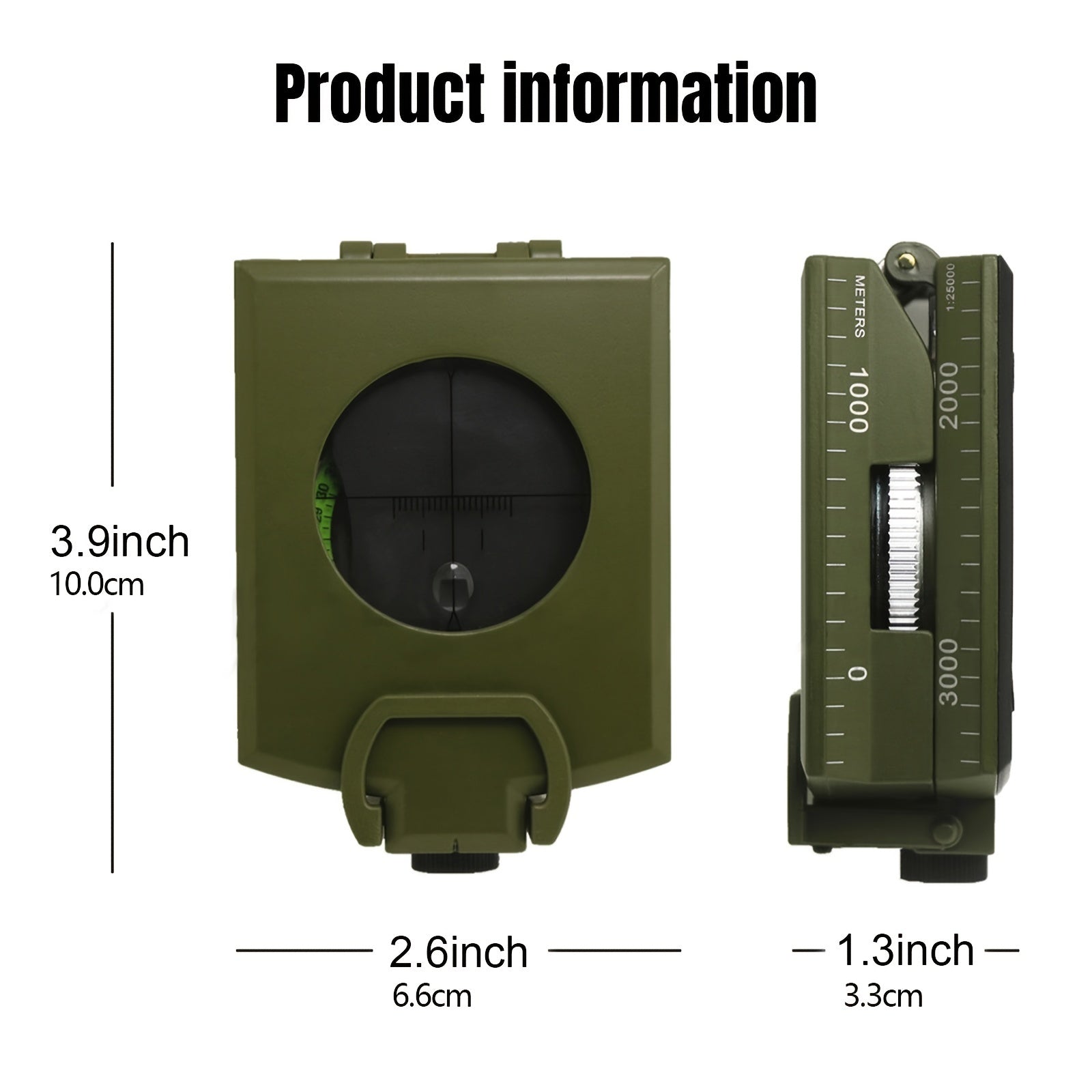 Multifunctional Luminous Dial Waterproof Anti-fog Accurate Military Compass For Hiking Camp