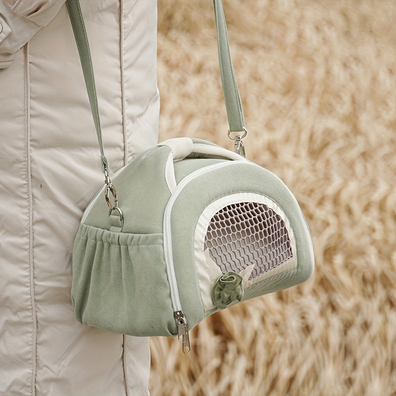 Portable Pet Backpack - Breathable Cotton Guinea Hamster Travel Carrier With Zipper Closure, Side Pockets For Snacks And Toys, Perfect For Outdoor Adventures