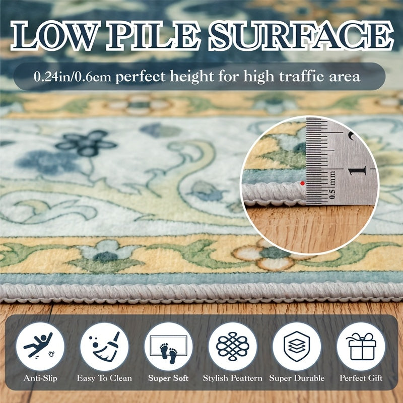 Luxurious Washable Area Mat- Large Size, Non-slip Backing, Faux Imitation Cashmere Rugs for Living Room, Lounge Area, Garden, Home Office-Fine Decorative Rugs for Casual And Outdoor Living Use