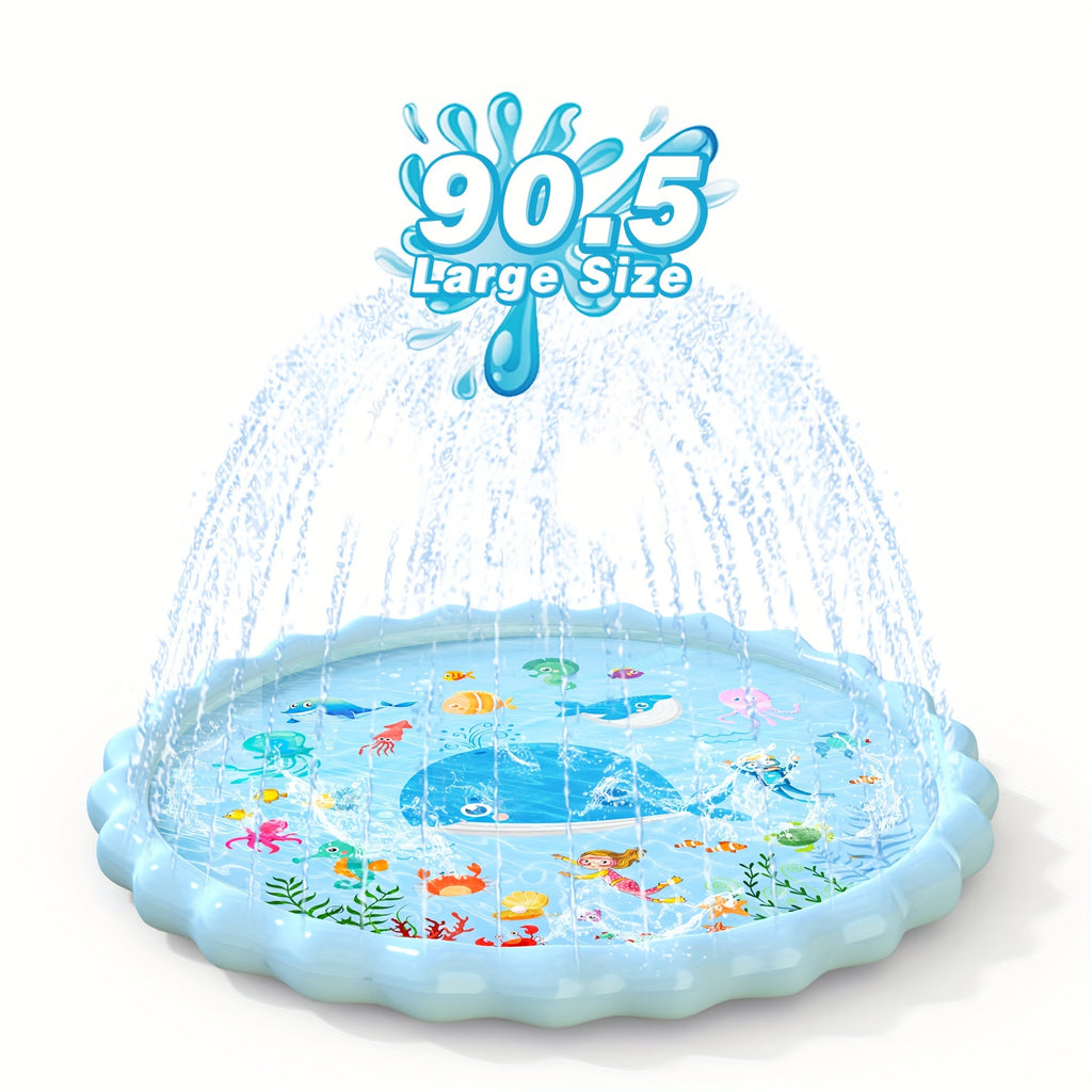 Extra Large Inflatable Splash Pad & Sprinkler Play Mat for Kids - Thickened Durable Plastic with Marine Life Design, Water Spray Fun for Ages 3-12 Years, Summer Outdoor Water Toys for Boys & Girls
