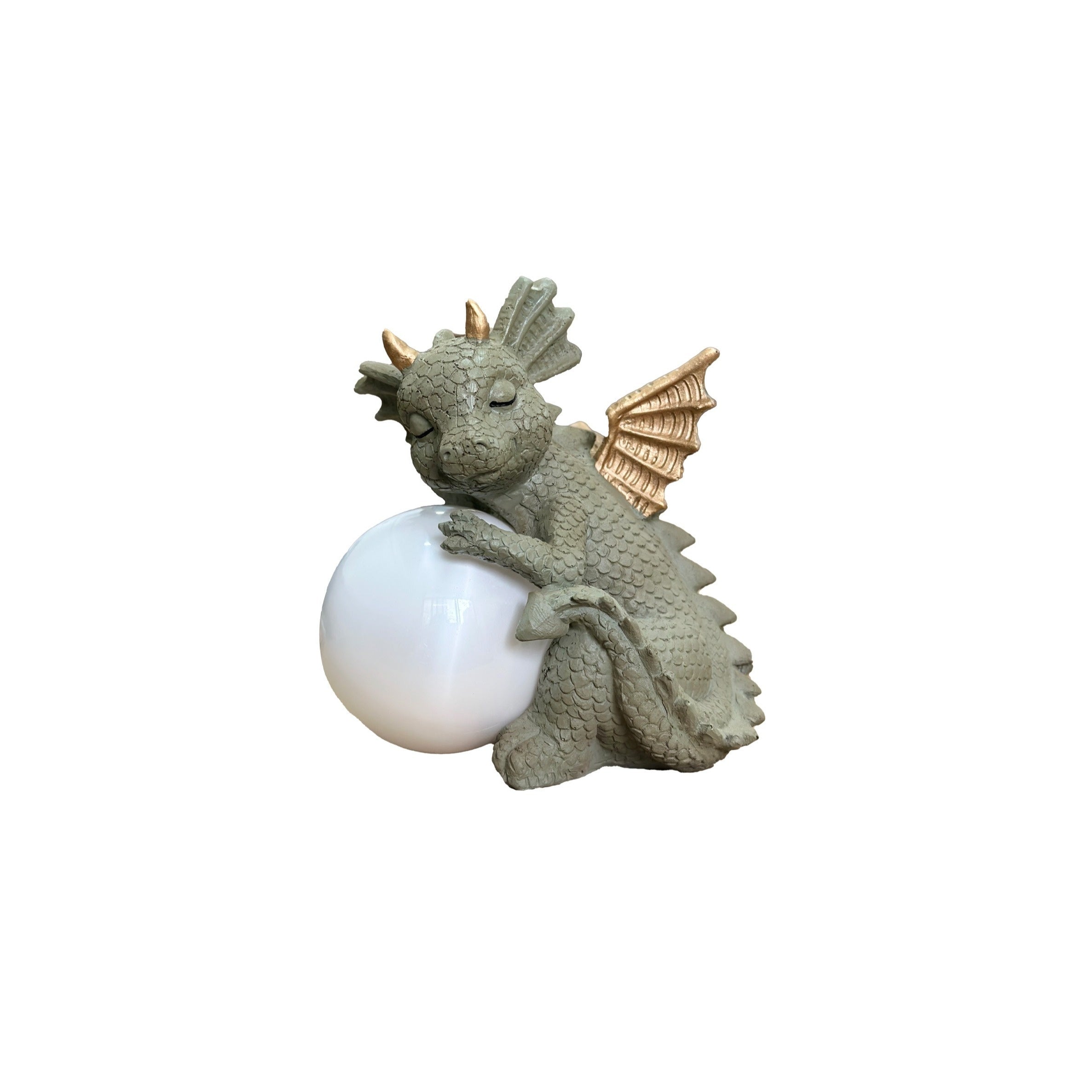 XXOASIS Solar-Powered Dinosaur Holding Light Statue - Whimsical Resin Garden Ornament with Illuminated Feature, Rechargeable via Outdoor Lawn Decoration, Dinosaur Room Decor