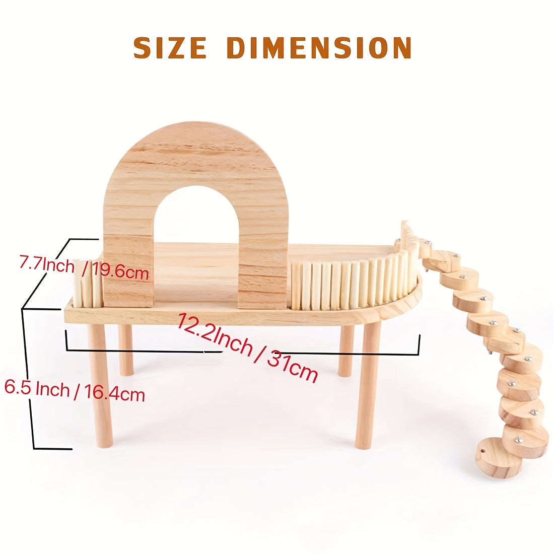 [With Ladders Wooden Hamster Platform] Premium Wooden Hamster Platform With Ladders And Chew Toys - Ideal Climbing Accessories For Hamsters, Mice, Gerbils