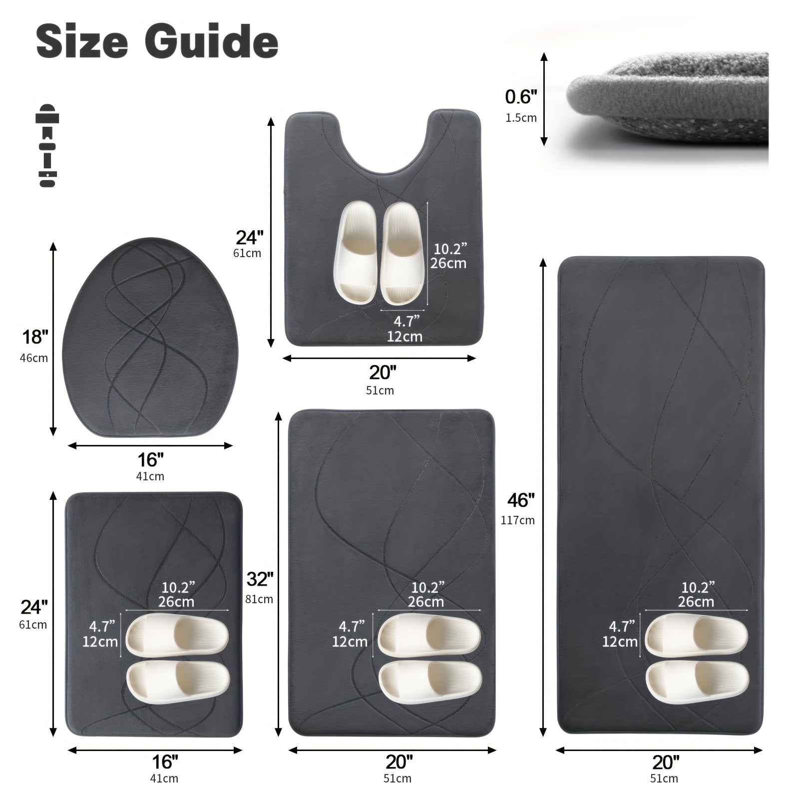 Bath Mat Set, Memory Foam Bathroom Rug Sets, Ultra Absorbent Bath Mat For Bathroom, Tub, Toilet - Non-Slip Bath Rugs Machine Washable & Dries Quickly, Bathroom Accessories, Bathroom Decor Set