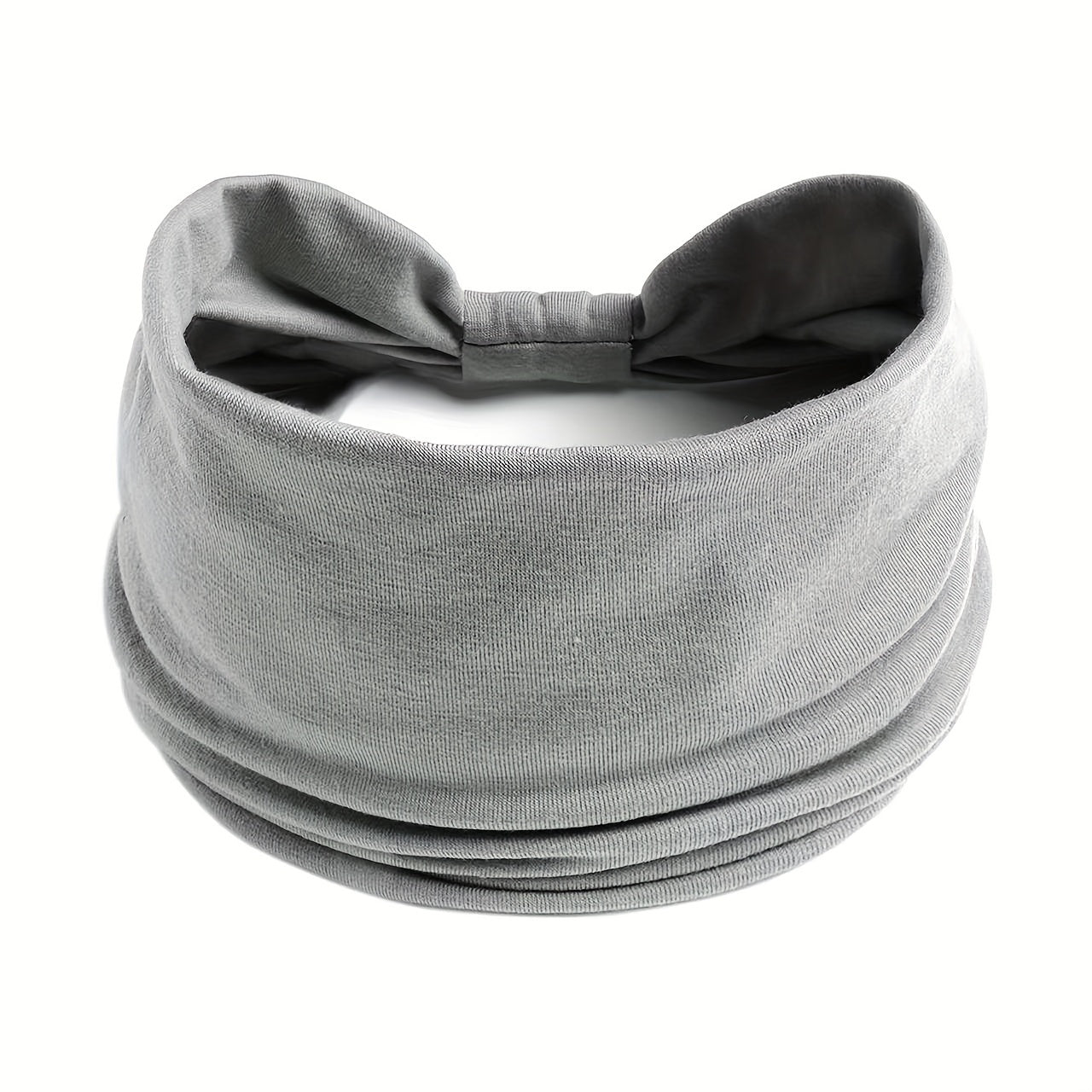 KAQIPEET Women's Wide Headband, Solid Color Polyester, All-Season Stretchy Hair Wrap, Bohemian Thick Sports Yoga Turban Headband Accessory, Colorful Print Knotted Elastic Yoga Headband