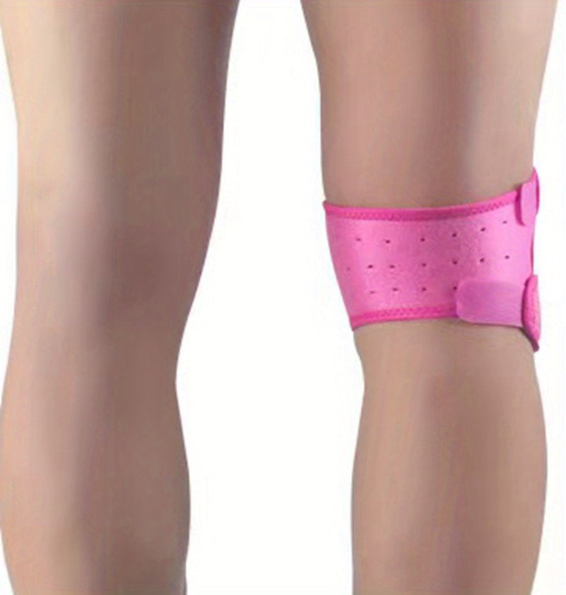 1pc FlexiSupport Elastic Knee Brace, Polyester & Nylon High Stretch Patella Stabilizer, Pull-On Knee Pad for Sports, Cycling, Mountaineering, Basketball, Soccer - Uncharged Knee Support Strap