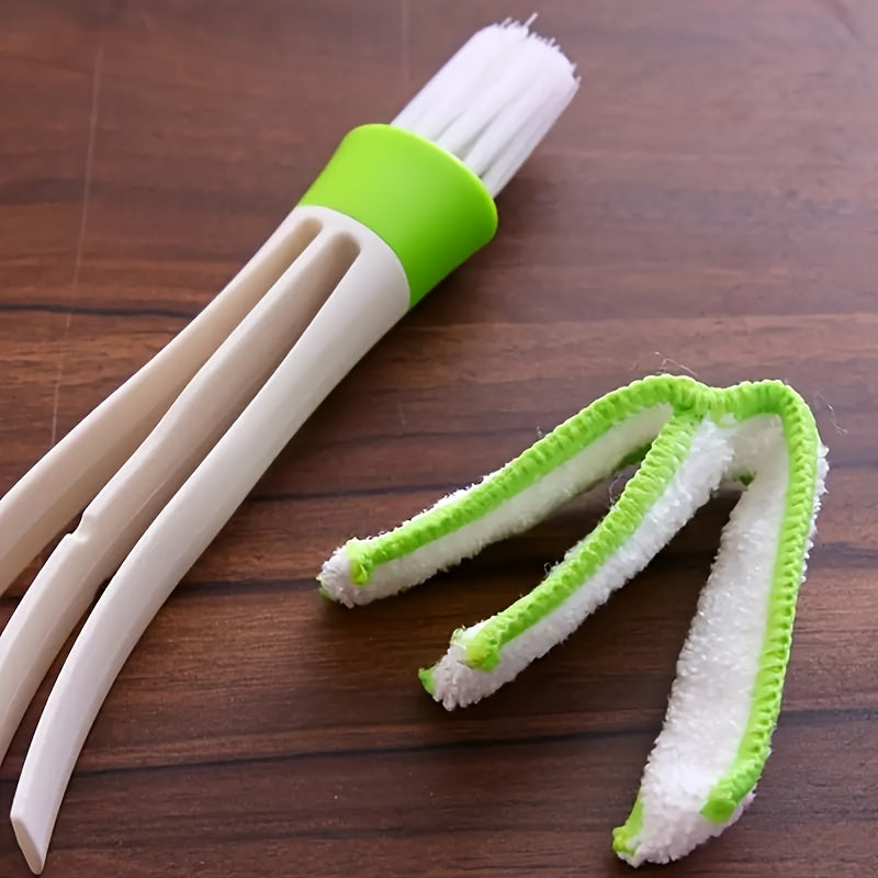 2-in-1 Car Vent Cleaning Brush - Multi-Functional Air Conditioner & Blinds Duster, Detachable and Washable for Door Partitions & Hard-to-Reach Corners