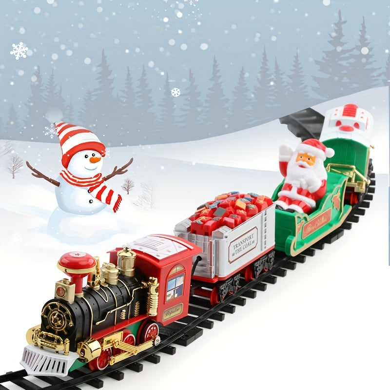 Foreign Trade Electric Christmas Train, Electric Sound And Light Can Hang Christmas Tree Christmas Rail Car, Christmas Gift Toys Peripheral Products Christmas Decor Gift For Christmas Halloween,