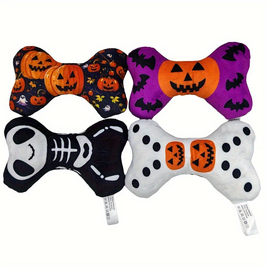 Halloween-Themed Squeaky Dog Bone Toy -