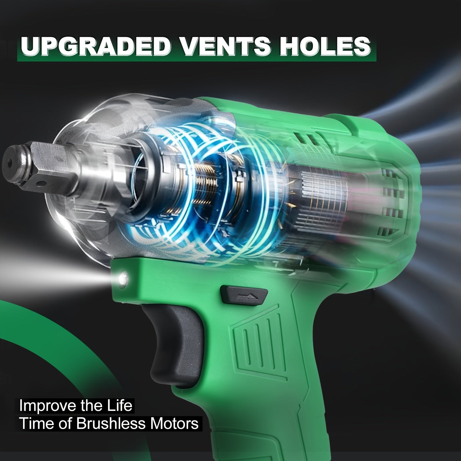 Powerful 20V Cordless 1/2-Inch Brushless Impact Wrench Kit - 320 Nm High Torque